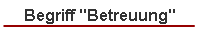 Begriff "Betreuung"